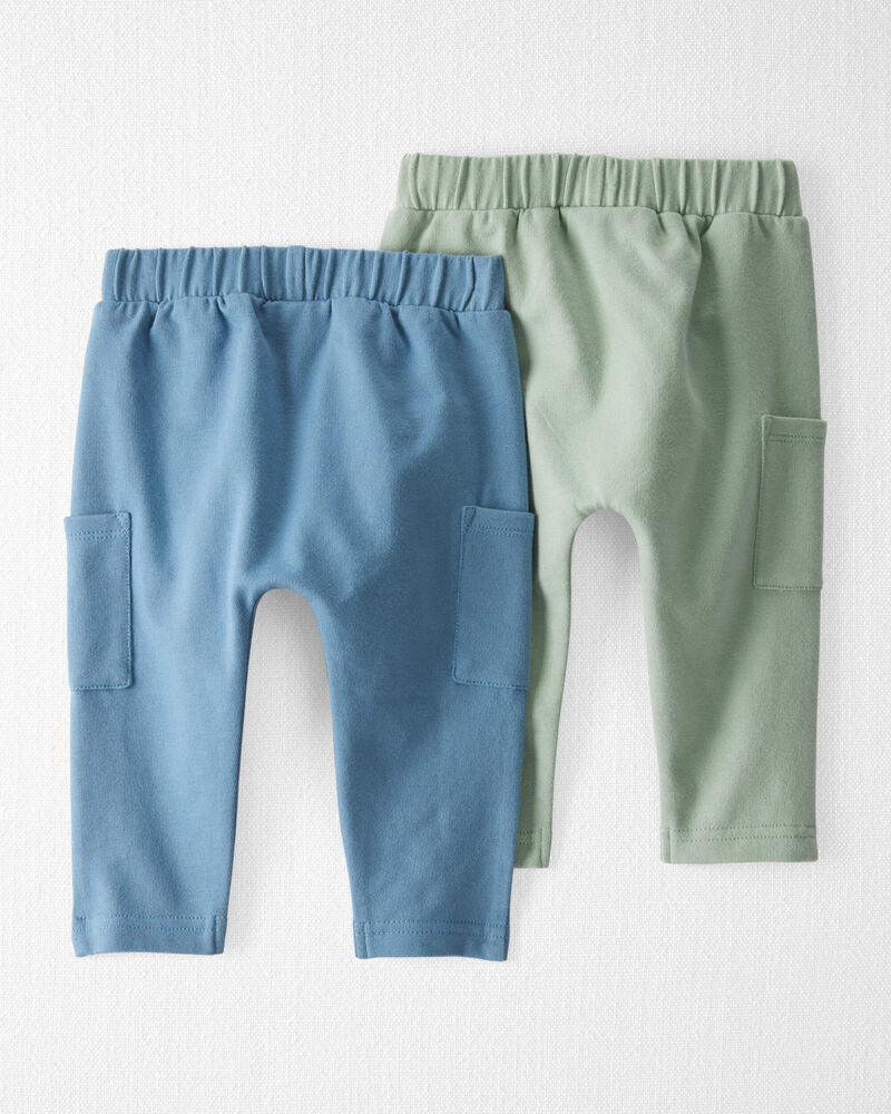 Baby 2-Pack Organic Cotton French Terry Joggers, image 3 of 5 slides