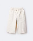 Toddler Girl Wide Leg Pocket Pant - Cream, image 2 of 7 slides