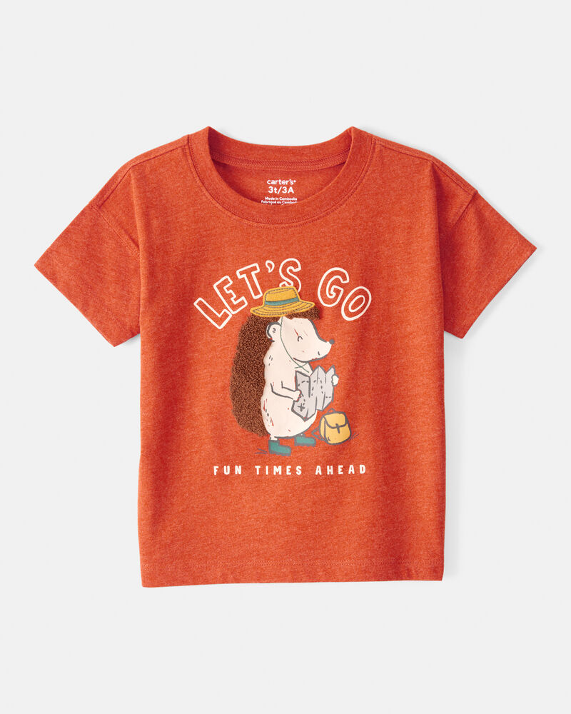 Toddler Boy Hedgehog Short-Sleeve Graphic Tee - Orange, image 1 of 4 slides