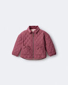 Toddler Girl Quilted Barn Jacket - Burgundy, image 2 of 7 slides