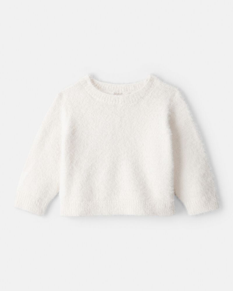 Baby Girl Brushed Sweater - White, image 1 of 3 slides