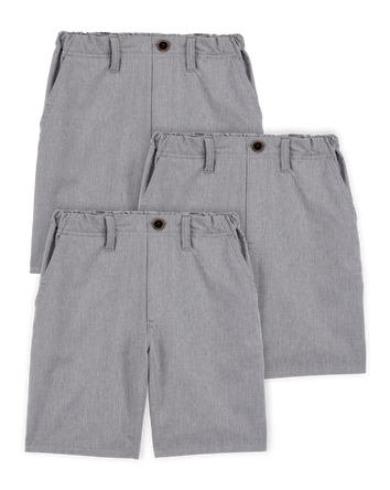Kid 3-Pack Active Pull-On Uniform Shorts - Grey, 