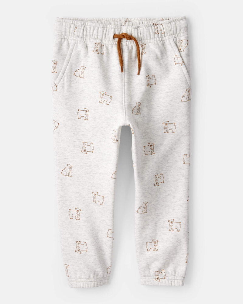 Toddler Boy DayDream Fleece Bear Print Long-Sleeve Tee & Pant Set - Brown, image 3 of 6 slides