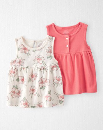 Toddler Girl 2-Pack Organic Cotton Knit Tanks, 