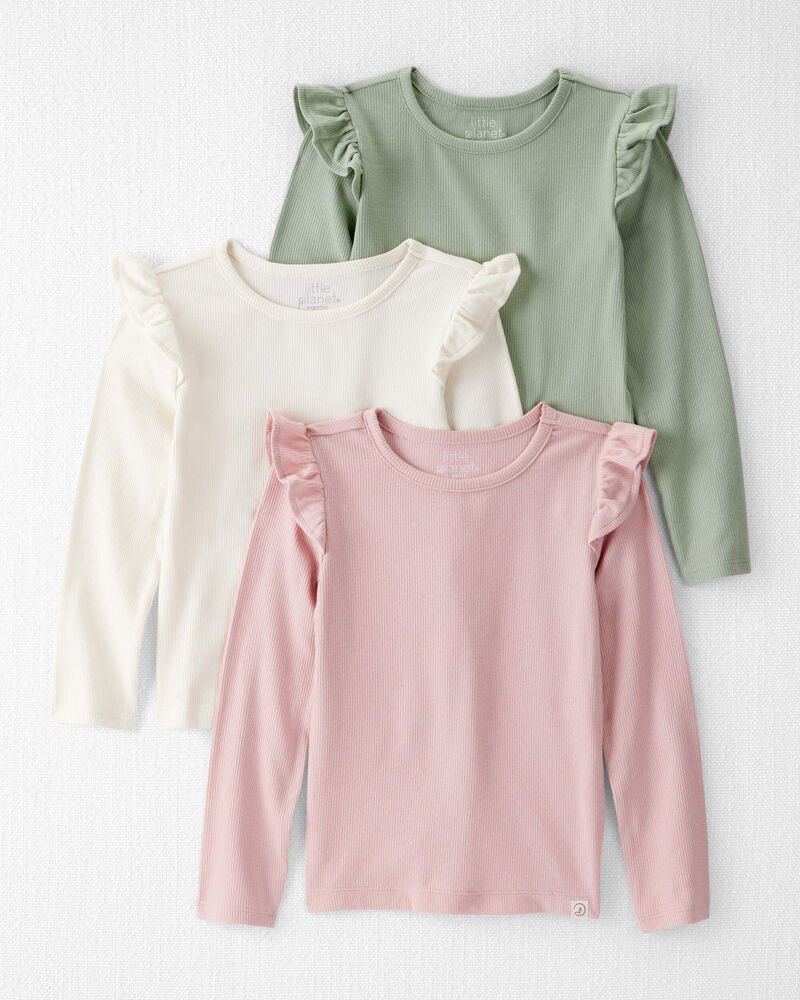 Toddler 3-Pack Organic Cotton Ribbed Tees, image 1 of 6 slides