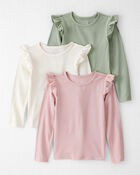 Toddler 3-Pack Organic Cotton Ribbed Tees, image 1 of 6 slides