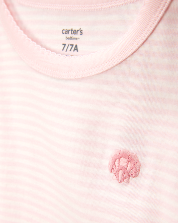 Kid Shell Print Snug Fit Cotton 4-Piece Pajamas, 