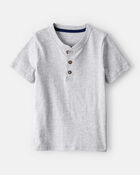 Toddler Boy Short-Sleeve Henley Tee - Grey, image 1 of 3 slides