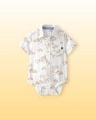 Baby Boy Disney&copy; Winnie the Pooh Button-Down Bodysuit - White, image 1 of 3 slides