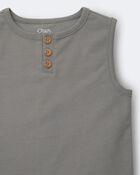 Toddler Boy Henley Tank - Grey, image 5 of 5 slides