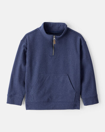 Boys Long-Sleeve Quarter-Zip Pullover Sweatshirt - Navy, 