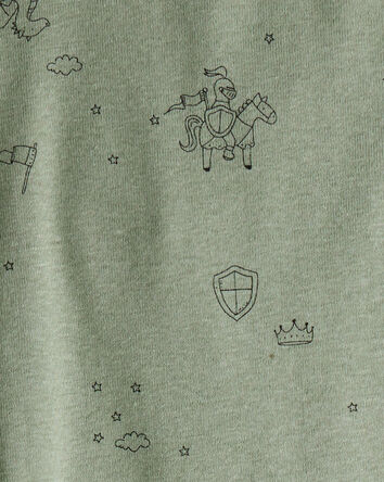 Baby Boy 4-Pack Dragon Star Print Cotton Long-Sleeve Multipack Bodysuits - Blue/White/Green, 