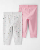 Baby Girl 2-Pack Organic Cotton Grow-With-Me Joggers, image 2 of 6 slides