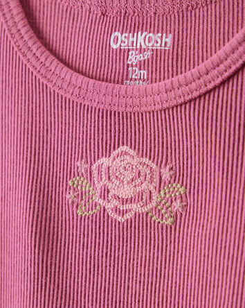 Toddler Girl Flower Cotton Short-Sleeve Top - Pink, 