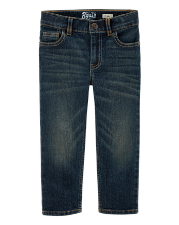 Baby Faded Dark Wash Straight-Leg Jeans, 