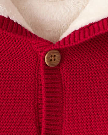 Baby Girl Sweaterknit Jacket - Red, 