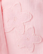 Toddler Girl Embroidered Cotton Long-Sleeve Dress - Pink, image 4 of 5 slides