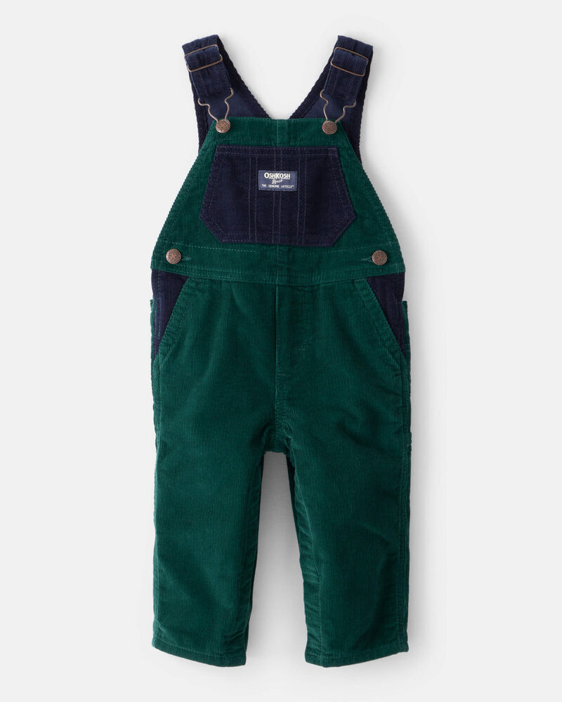 Baby Boy Corduroy Overalls - Green, image 1 of 4 slides