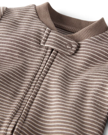 Baby Organic Cotton Sleep & Play in Brown Stripes, 