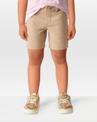 Toddler 3-Pack Ponte Knit Uniform Shorts - Khaki, image 5 of 6 slides