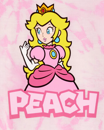 Kid Super Mario Bros&trade; Princess Peach Print Loose Fit 2-Piece Pajamas - Pink, 