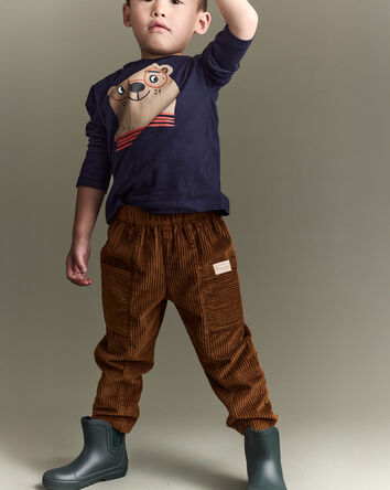 Toddler Boy Corduroy Pocket Pant - Cinnamon, 