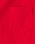 Toddler Solid Short-Sleeve Pocket Tee - Red, image 2 of 3 slides