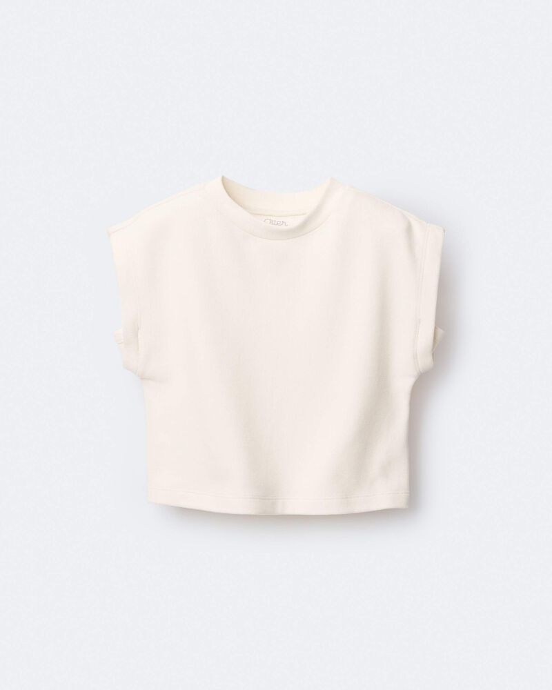 Toddler Girl Dolman-Sleeve Miriam Tee - Cream, image 2 of 7 slides