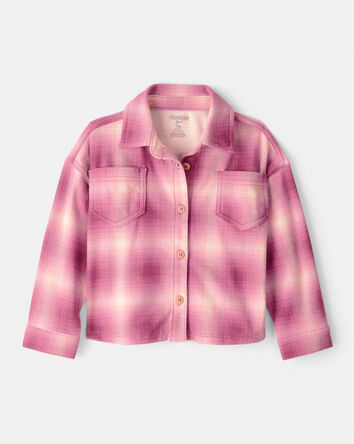 Baby Girl Plaid Long-Sleeve Flannel - Pink, 