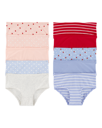 Kid 10-Pack Strawberry Brief Stretch Cotton Undies, 