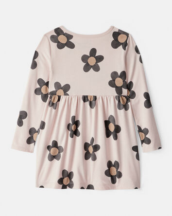 Toddler Girl Floral Print Long-Sleeve Dress - Ivory, 