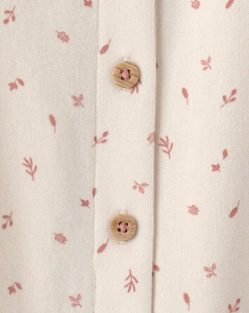 Baby Girl 2-Piece Button-Down Jumpsuit & Cap Set - Ivory 
, 