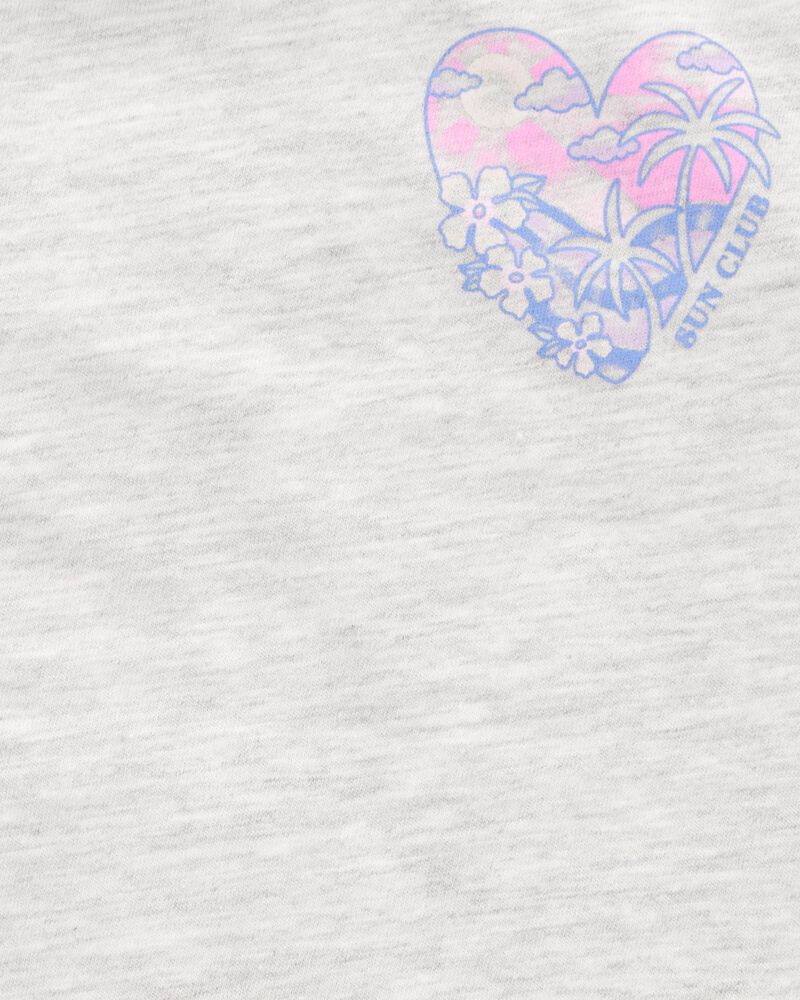 Toddler Girl Heart "Sun Club" Muscle Tank - Heather Grey, image 2 of 3 slides