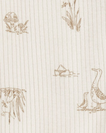 Baby Goose 2-Way Zip Ribbed Sleep & Play Pajamas, 