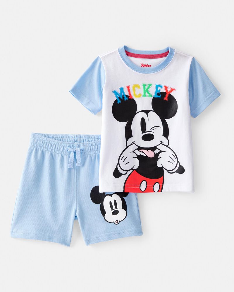 Toddler Boy 2-Piece Mickey Mouse Outfit Set - Blue/White, image 1 of 4 slides
