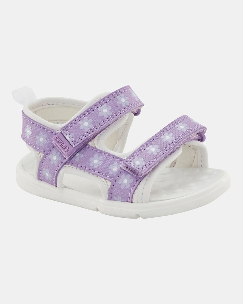 Baby Every Step&reg; First Walker Floral Sandals - Purple/White, image 1 of 7 slides