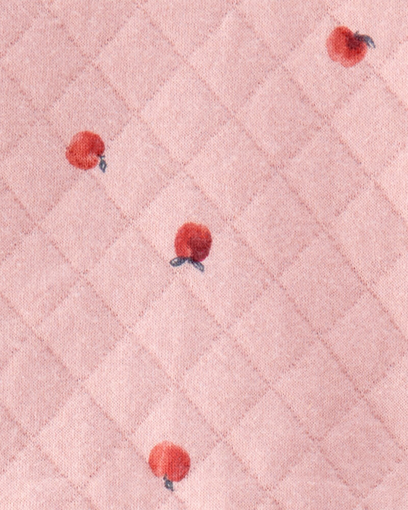 Baby 2-Piece Apple Print Doubleknit Pant Set - Pink, image 3 of 4 slides