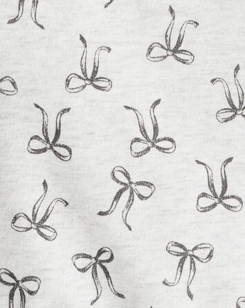 Baby Girl Bow Print Long-Sleeve Tee & Pant Set - Grey, 