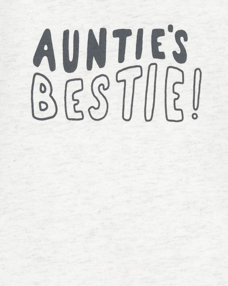 Baby "Auntie's Bestie" Short-Sleeve Bodysuit - Grey, image 2 of 3 slides