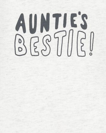 Baby "Auntie's Bestie" Short-Sleeve Bodysuit - Grey, 