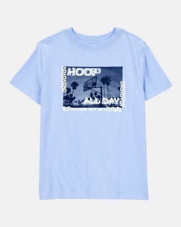 Kid Hoop All Day Short-Sleeve Graphic Tee - Blue, 