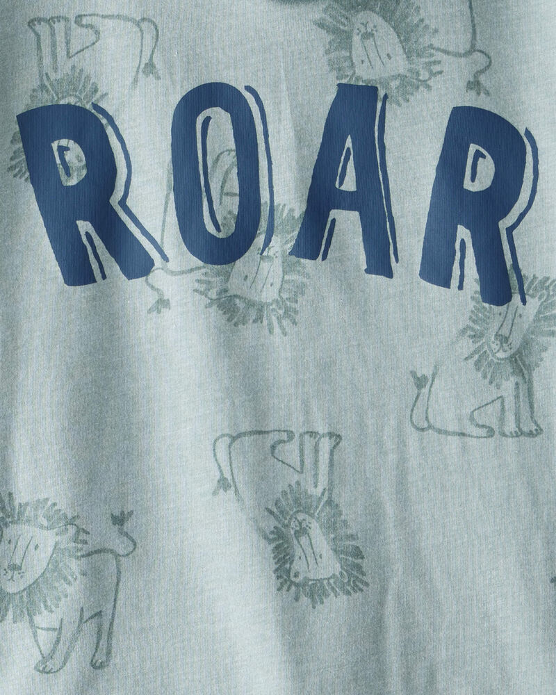 Toddler Boy 2-Piece Roar Hooded Tee & Jogger Pant Set - Green/Blue, image 3 of 4 slides