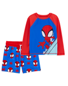 Toddler 2-Piece Spider-Man Rashguard & Swim Trunk Set, image 1 of 6 slides