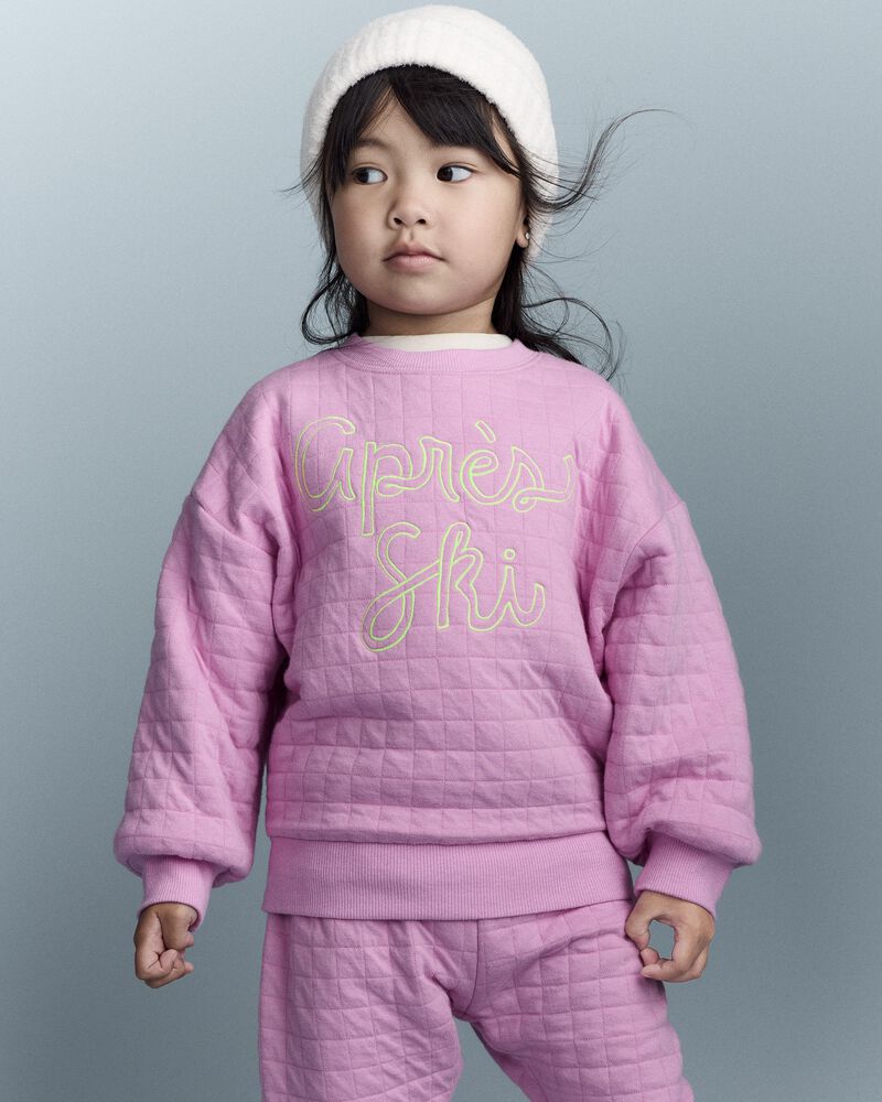 Toddler Girl Apr&egrave;s Ski' Dolman-Sleeve Sweatshirt - Lilac, image 1 of 6 slides