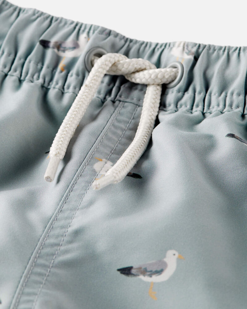 Toddler Boy Recycled Seagull-Print Swim Trunks, image 3 of 5 slides