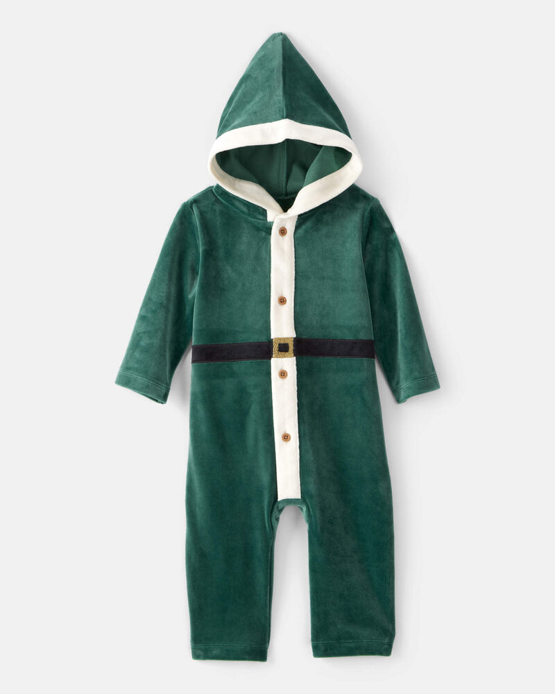 Baby Elf Hooded Jumpsuit - Green, image 1 of 3 slides