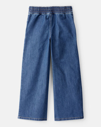 Kid Denim Wide Leg Pants - 70s Blue Wash, 