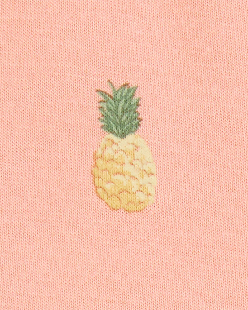 Baby Girl Pineapple Print PurelySoft Bodysuit Dress - Coral, image 3 of 5 slides