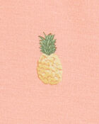 Baby Girl Pineapple Print PurelySoft Bodysuit Dress - Coral, image 3 of 5 slides
