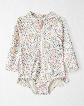 Baby Girl Recycled Ruffle Swimsuit, 